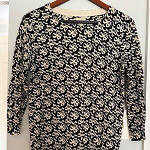 J. Crew Black and White Patterned Women's Top